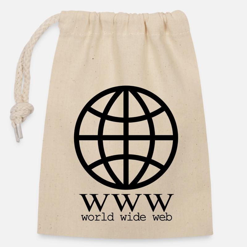 internet globe - Internet Globus - Verschließbarer Geschenkbeutel aus Baumwolle (14x20cm) - Natur