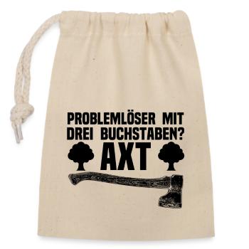 Holzfäller - Verschließbarer Geschenkbeutel aus Baumwolle (14x20cm) - Natur - Vorne