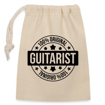Guitarist - Closable cotton gift bag (14x20cm) - nature - Front