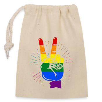 LGBT - Verschließbarer Geschenkbeutel aus Baumwolle (14x20cm) - Natur - Vorne