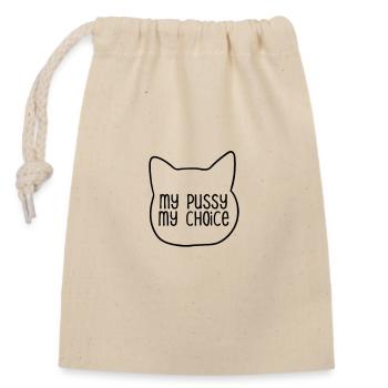My pussy my choice - Closable cotton gift bag (14x20cm) - nature - Front