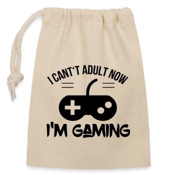 Gaming - Verschließbarer Geschenkbeutel aus Baumwolle (14x20cm) - Natur - Vorne