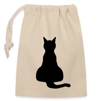 Halloween Black Cat Black Cat - Closable cotton gift bag (14x20cm) - nature - Front