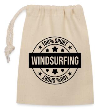 Windsurfen / Windsurfer / Windsurf / Windsurfing - Verschließbarer Geschenkbeutel aus Baumwolle (14x20cm) - Natur - Vorne