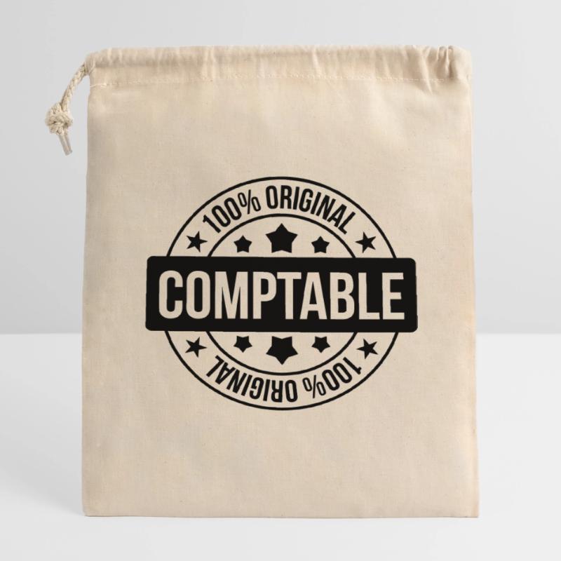Accountant / Accounting / Comptable / Comptabilité Closable cotton gift bag (14x20cm)