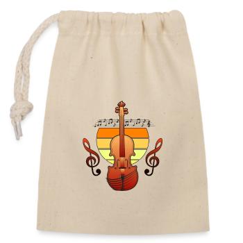 violin - Closable cotton gift bag (14x20cm) - nature - Front