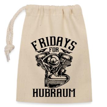 Fridays for Hubraum - Verschließbarer Geschenkbeutel aus Baumwolle (14x20cm) - Natur - Vorne