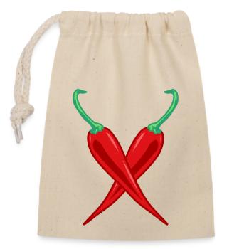 Chilli pepper hot - Closable cotton gift bag (14x20cm) - nature - Front