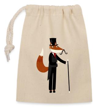 Sir Fox takes a stroll - Closable cotton gift bag (14x20cm) - nature - Front