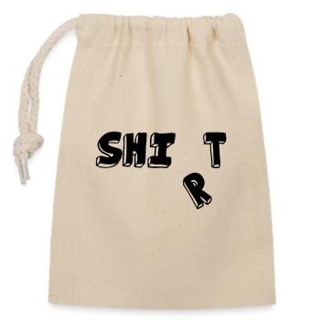Shit shirt - Verschließbarer Geschenkbeutel aus Baumwolle (14x20cm) - Natur - Vorne