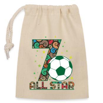 7ème anniversaire Football All Star 7 ans - Sac cadeau en coton avec cordon (14 x 20 cm) - nature - Devant