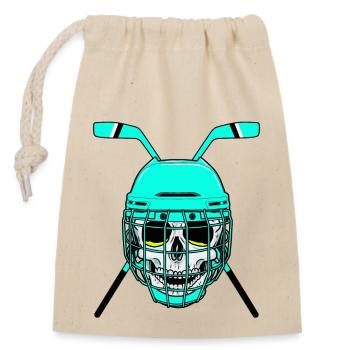 Joueur de hockey hockey hockey sur glace rondelle club sportif - Sac cadeau en coton avec cordon (14 x 20 cm) - nature - Devant