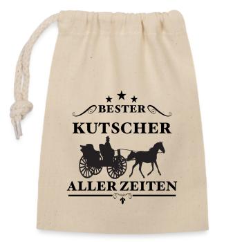 Bester Kutscher Kutsche Kutschen Gespan Geschenk - Verschließbarer Geschenkbeutel aus Baumwolle (14x20cm) - Natur - Vorne