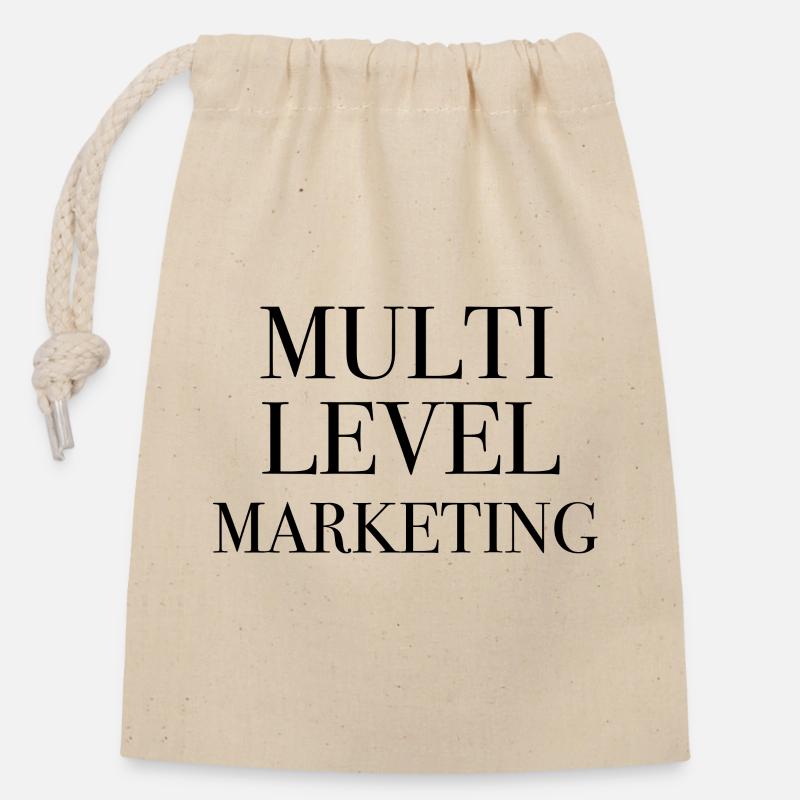 MLM Multi level Marketing Distribution Distribution - Sac cadeau en coton avec cordon (14 x 20 cm) - nature