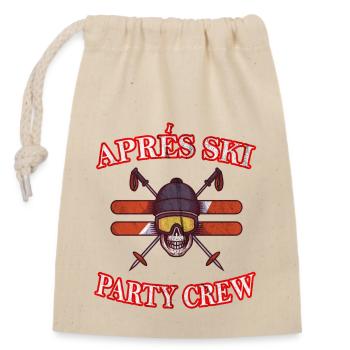 Party Crew , skiing - Sac cadeau en coton avec cordon (14 x 20 cm) - nature - Devant
