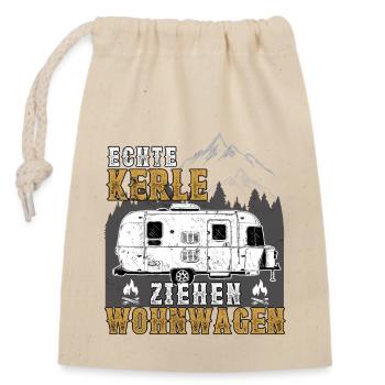 Wohnwagen Wohnmobil Camping Opa Spruch Geschenk - Verschließbarer Geschenkbeutel aus Baumwolle (14x20cm) - Natur - Vorne