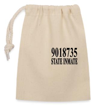 Convict costume criminal carnival party jail - Closable cotton gift bag (14x20cm) - nature - Front