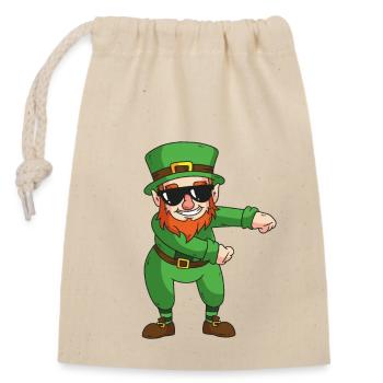 Irish leprechaun makes floss dance sunglasses - Closable cotton gift bag (14x20cm) - nature - Front