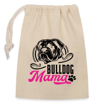 Bulldog Mama - Closable cotton gift bag (14x20cm) - nature - Front