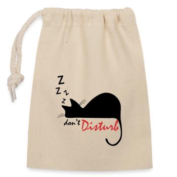 sleep, don´t disturb - schlafe, nicht stören - Verschließbarer Geschenkbeutel aus Baumwolle (14x20cm) - Natur - Vorne