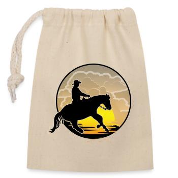 équitation Western - Sac cadeau en coton avec cordon (14 x 20 cm) - nature - Devant