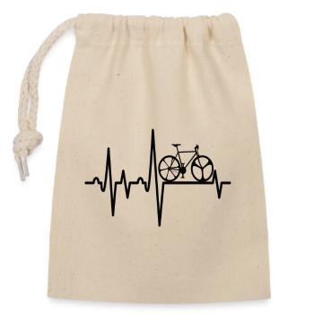 Cycling - Closable cotton gift bag (14x20cm) - nature - Front