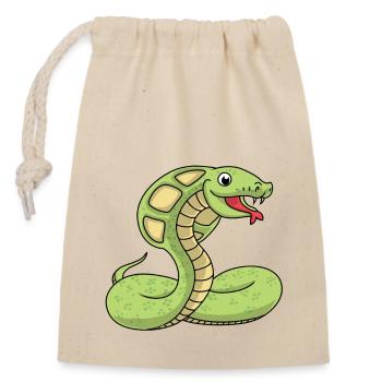Cobra Reptilien Schlange Wildtiere Exotische Tiere - Verschließbarer Geschenkbeutel aus Baumwolle (14x20cm) - Natur - Vorne