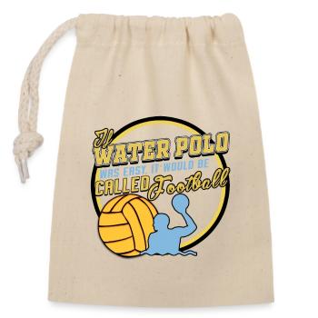 Water polo - Closable cotton gift bag (14x20cm) - nature - Front