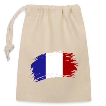 france drapeau - Sac cadeau en coton avec cordon (14 x 20 cm) - nature - Devant