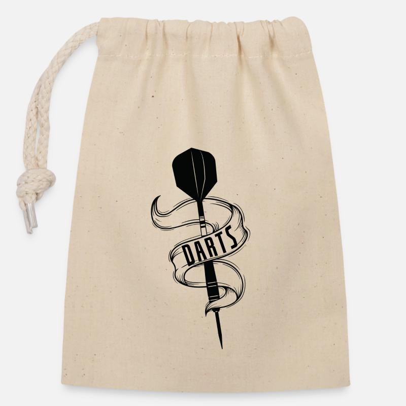 Flèche fléchette - Sac cadeau en coton avec cordon (14 x 20 cm) - nature