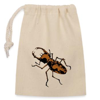 Hirschkäfer Insekt Insekten Geweih Insekten - Verschließbarer Geschenkbeutel aus Baumwolle (14x20cm) - Natur - Vorne