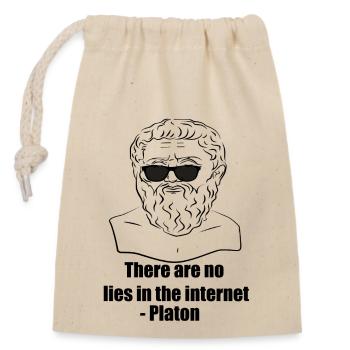Plato - Closable cotton gift bag (14x20cm) - nature - Front
