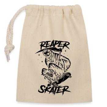 Skater Grim Reaper - Closable cotton gift bag (14x20cm) - nature - Front