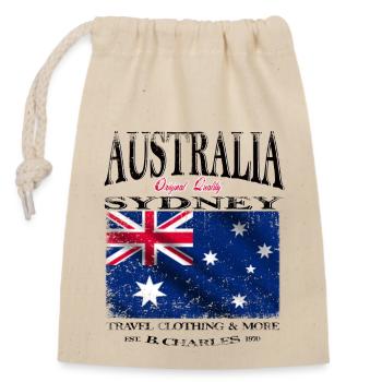 Australie, drapeau de Sydney - Sac cadeau en coton avec cordon (14 x 20 cm) - nature - Devant