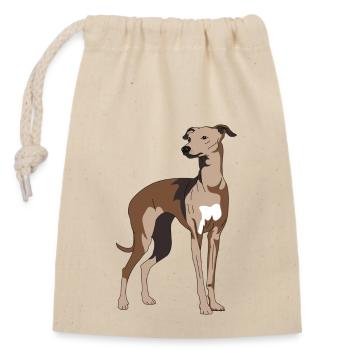 Lévrier, galgo, lévriers - Sac cadeau en coton avec cordon (14 x 20 cm) - nature - Devant