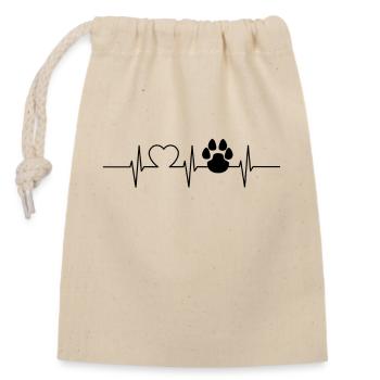 funny dogs saying gift dog four-legged friends wuf - Closable cotton gift bag (14x20cm) - nature - Front