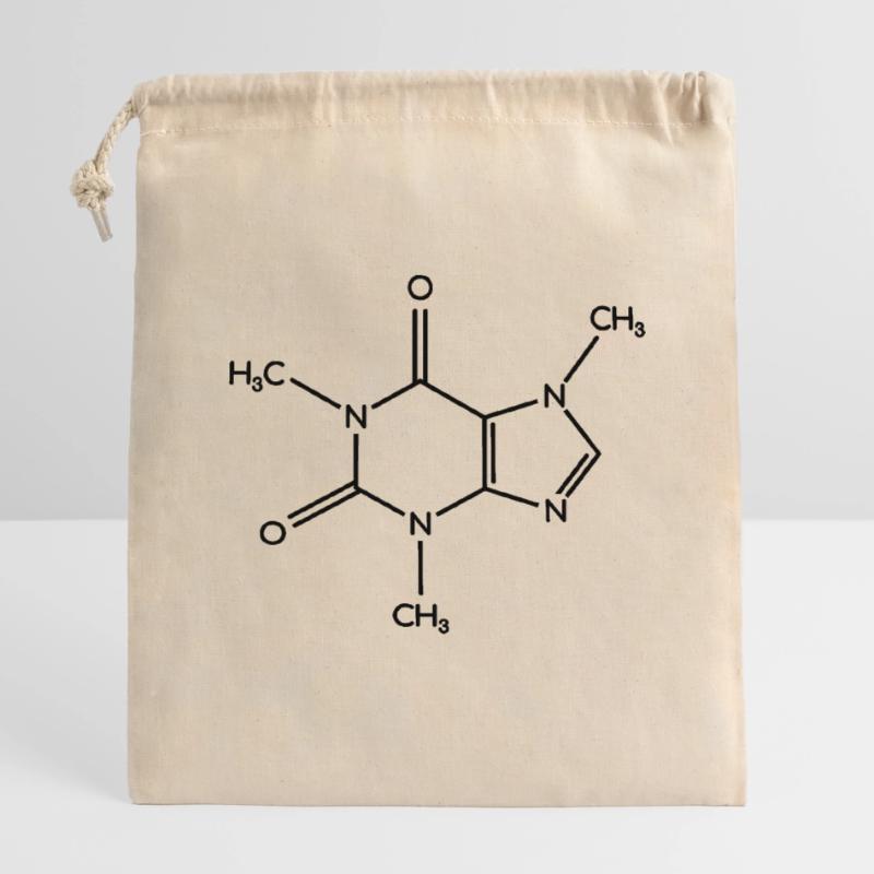 Molécule de caféine - Formule de structure Sac cadeau en coton avec cordon (14 x 20 cm)