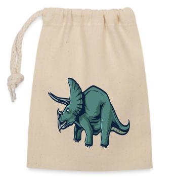 dinosaure - Sac cadeau en coton avec cordon (14 x 20 cm) - nature - Devant