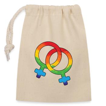 LGBT Homo Lesbian - Closable cotton gift bag (14x20cm) - nature - Front