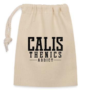 Calisthenics Addict - Verschließbarer Geschenkbeutel aus Baumwolle (14x20cm) - Natur - Vorne