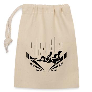 Conception de parachutiste - Sac cadeau en coton avec cordon (14 x 20 cm) - nature - Devant