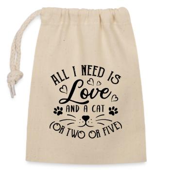 Katzen Cat Catowner Catlover Katzenliebhaber Katze - Verschließbarer Geschenkbeutel aus Baumwolle (14x20cm) - Natur - Vorne