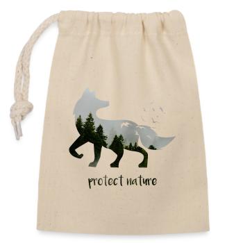 Conservation renard environnement animal cadeau - Sac cadeau en coton avec cordon (14 x 20 cm) - nature - Devant