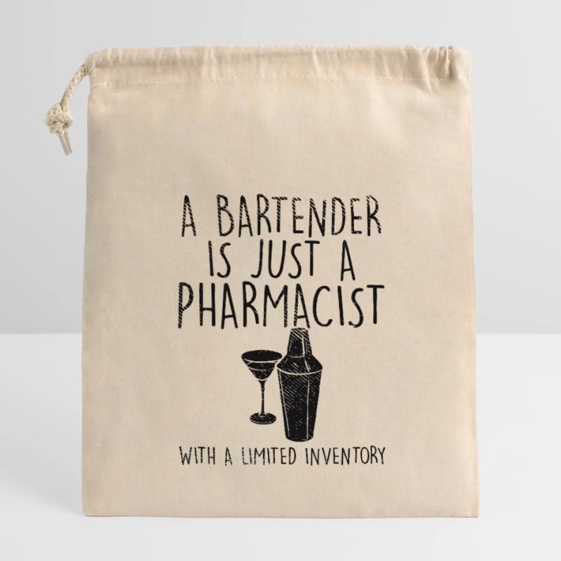 Bartender Closable cotton gift bag (14x20cm)