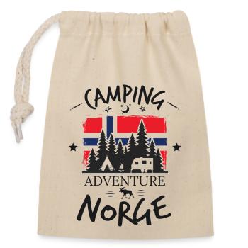 Camping Adventure - Norge - Norway - Sac cadeau en coton avec cordon (14 x 20 cm) - nature - Devant