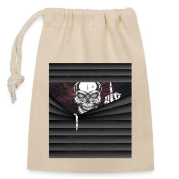 Halloween costume skeleton middle finger - Closable cotton gift bag (14x20cm) - nature - Front