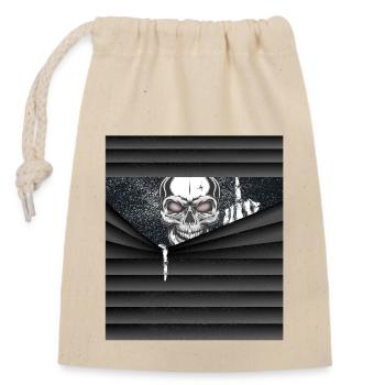 Halloween costume skeleton middle finger - Closable cotton gift bag (14x20cm) - nature - Front