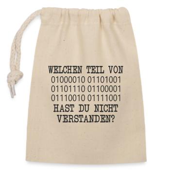 lustige admin Programmierer Linux IT Geschenkidee - Verschließbarer Geschenkbeutel aus Baumwolle (14x20cm) - Natur - Vorne
