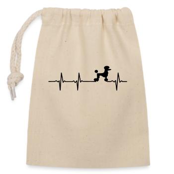 Caniche Heartbeat Pulse Chien Chien Propriétaire Cadeau - Sac cadeau en coton avec cordon (14 x 20 cm) - nature - Devant