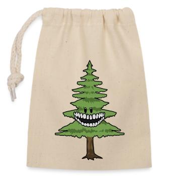 Tanne Baum Bäume Wald Natur Spaßig Tannenbaum - Verschließbarer Geschenkbeutel aus Baumwolle (14x20cm) - Natur - Vorne